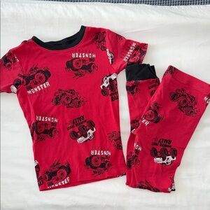 Carter's Red Monster Truck Pajama Set with Black Trim